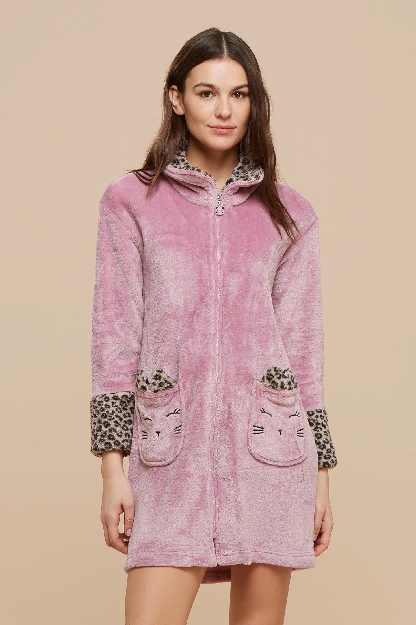 Vestaglia donna in Coral NOI DI NOTTE Coral Ghepardo