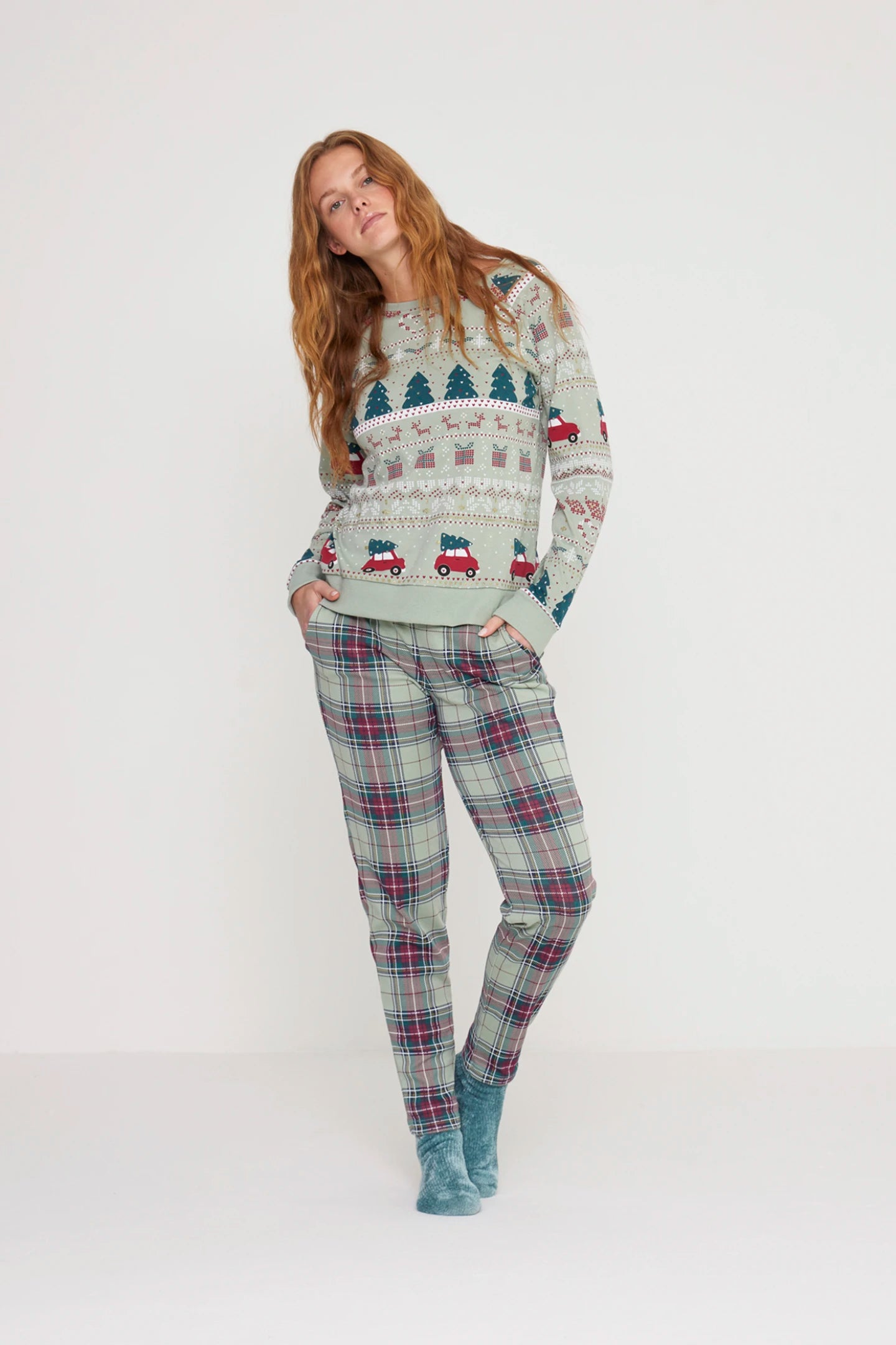 Pigiama donna caldo cotone NOI DI NOTTE Winter Car – SpugnaHome