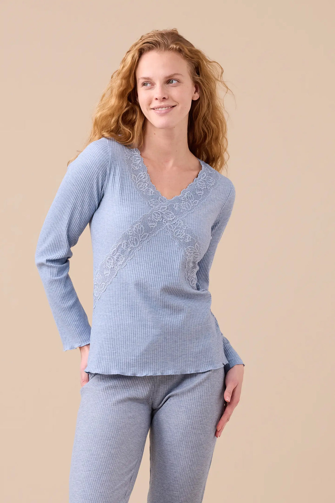 Pigiama Donna Lungo in Costina di Viscosa NOI DI NOTTE - Classic