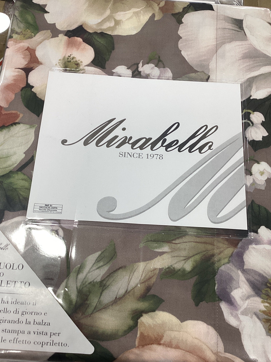 Completo Lenzuola Matrimoniale Raso MIRABELLO - Le Grand Fleur Tortora