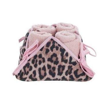 Cestino con 4 Lavette da Bagno BLANC MARICLÒ - Maculato Nero