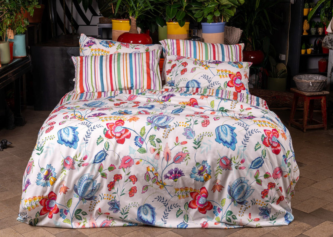 Parure Copripiuminio in Percalle di Cotone TESSITURA TOSCANA - Agathe