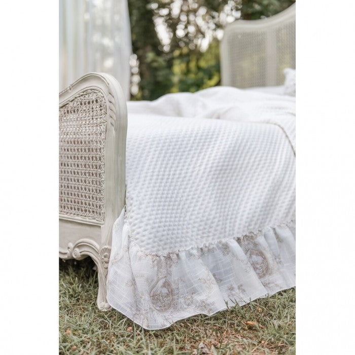 Copriletto Trapuntato Singolo con Gala 20cm BLANC MARICLO' - Fru Fru