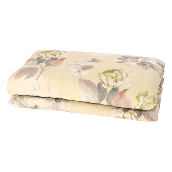 Double Quilted Bedspread in Cotton Lavender Scent by GABEL - Peony