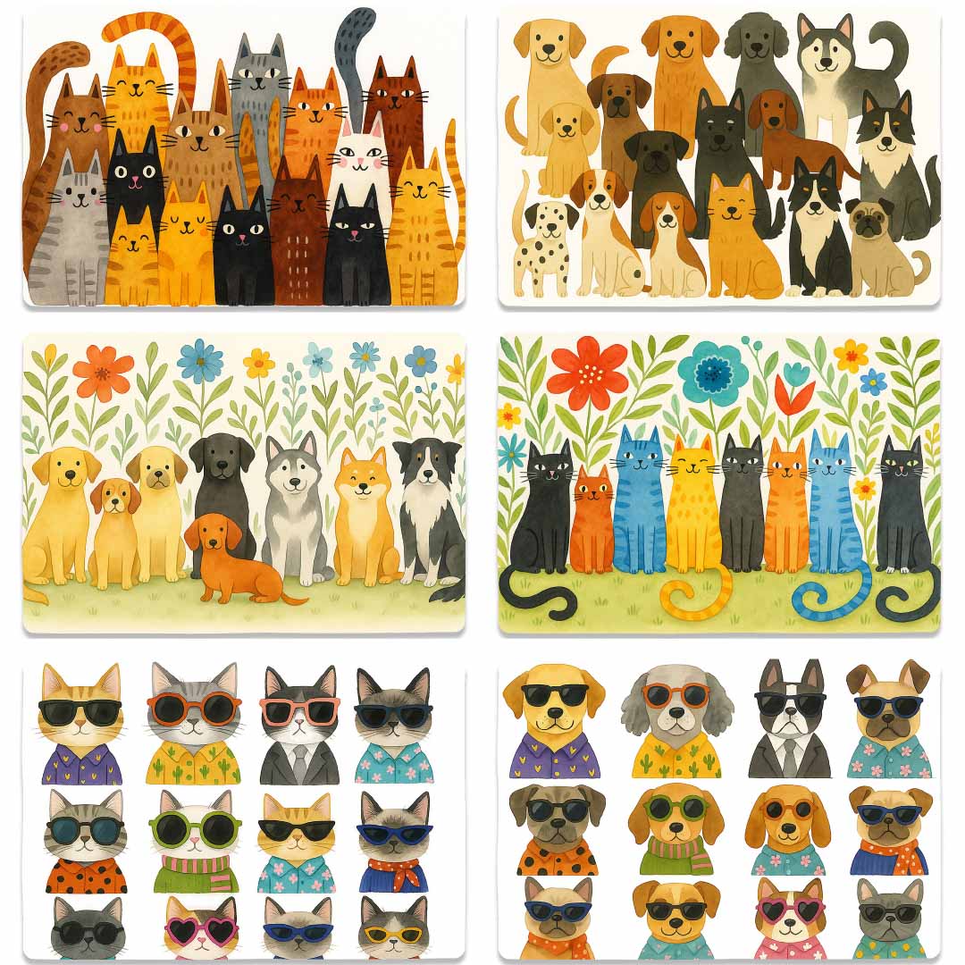 Set 4 Tovagliette Americane Plastificate - Alvin Cani Liberty