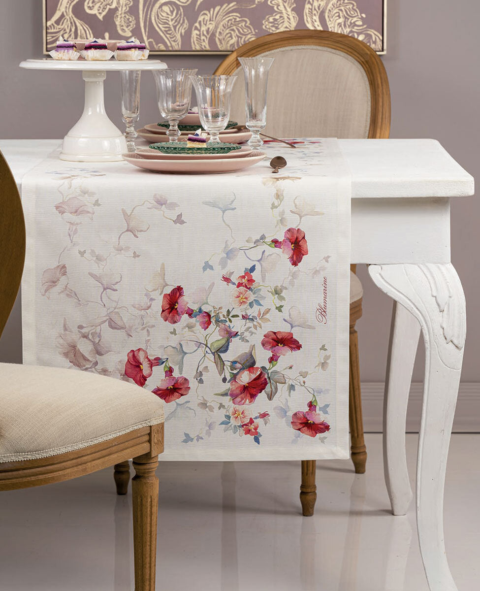 Runner in Cotone con trattamento Antimacchia BLUMARINE - Campanula