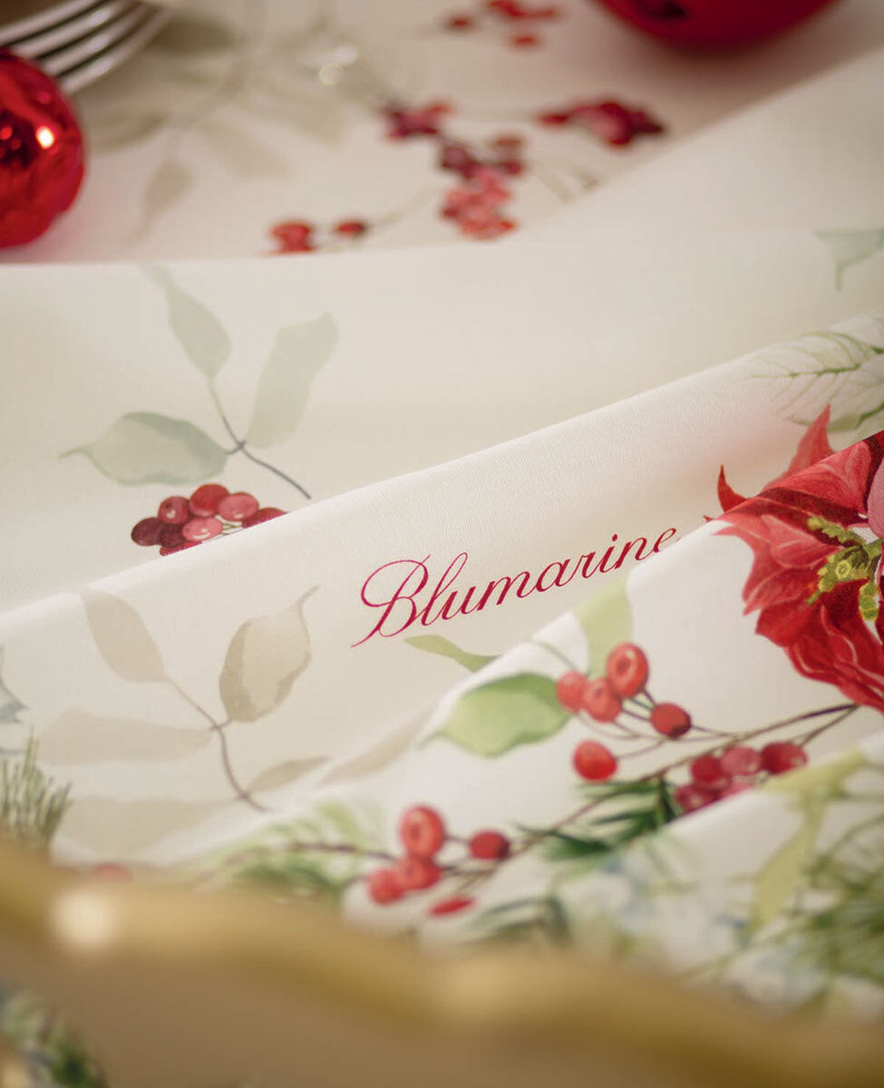 BLUMARINE Pure Linen Tea Towel - Merry Christmas