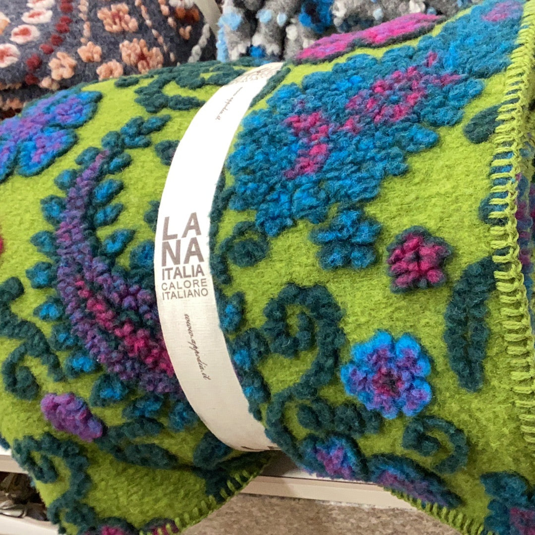 Plaid Blanket in Boiled Wool LANA ITALIA - Cashmere