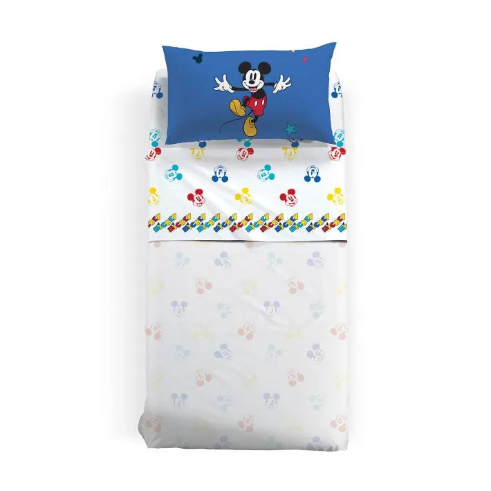 Completo Lenzuola Singolo in Cotone CALEFFI - Mickey Retro