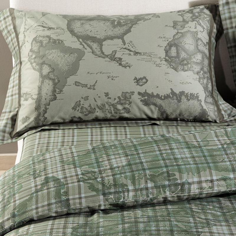 Completo Copripiumino Raso di Cotone 1^ CLASSE ALVIERO MARTINI - Tartan Green