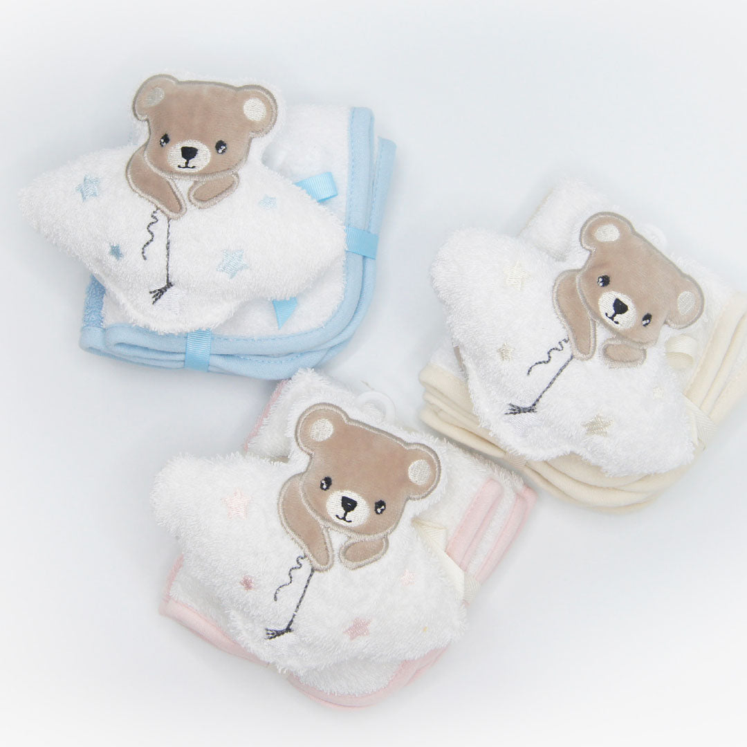 Set 3 Lavette da Bambino in Spugna di Cotone - Gaia