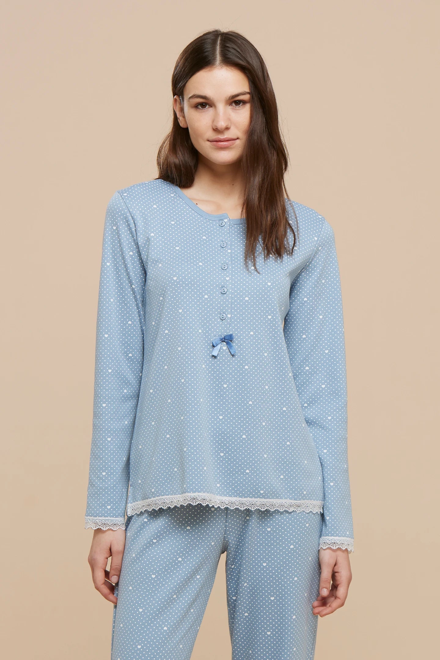 Pigiama Donna caldo cotone NOI DI NOTTE - Cuore Dot