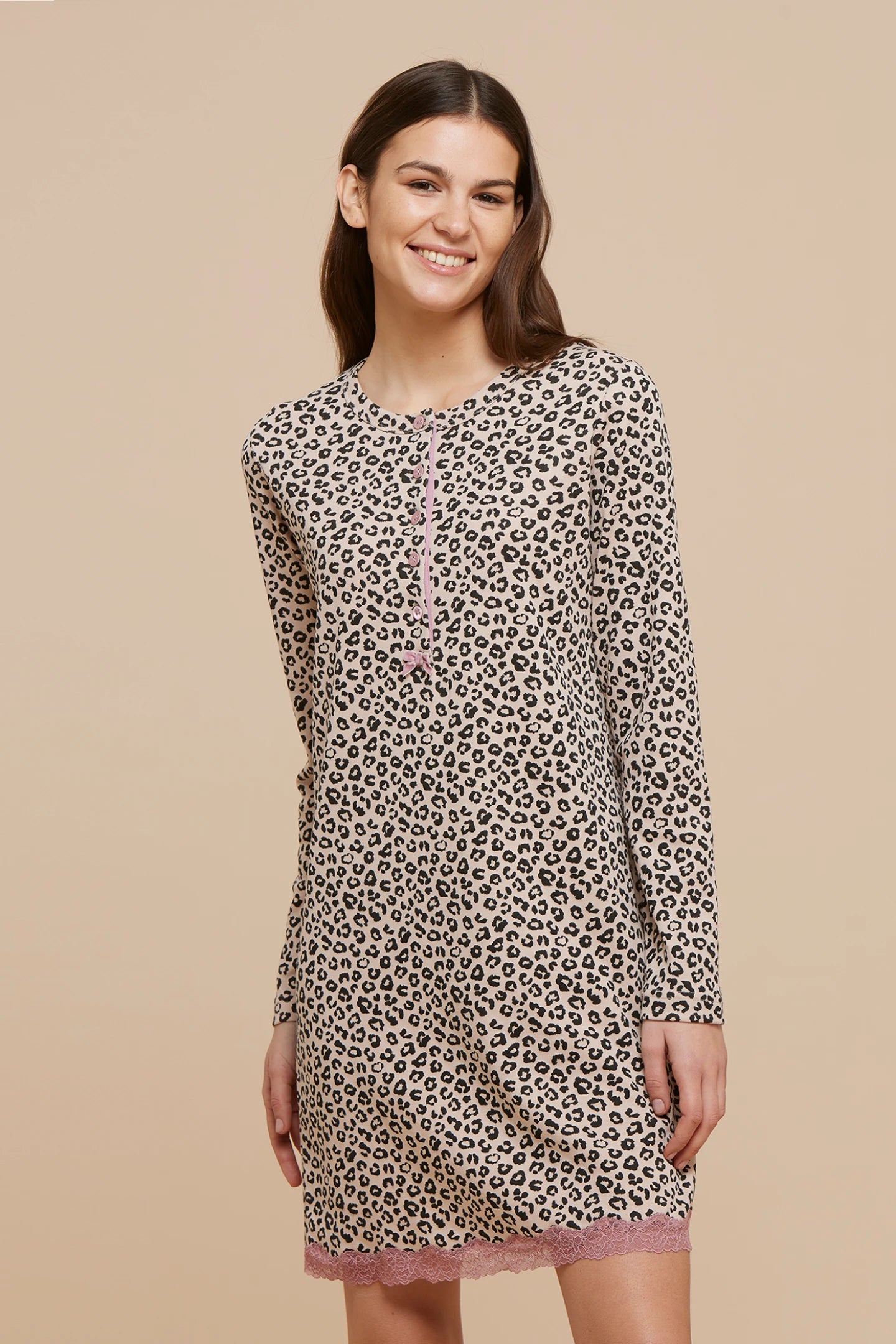 Camicia da Notte donna caldo cotone NOI DI NOTTE - Ghepardo