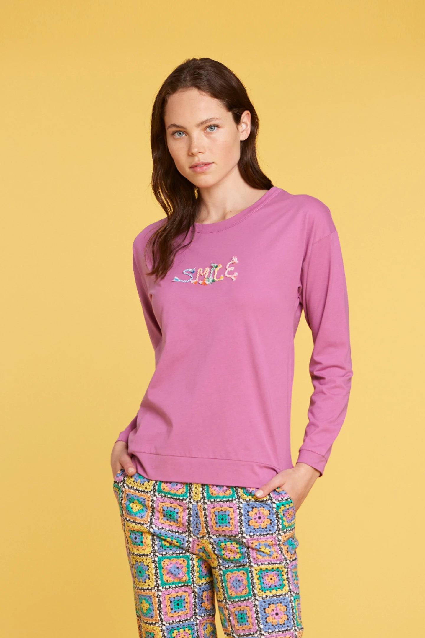 Pigiama Donna Lungo in Cotone NOI DI NOTTE - Crochet