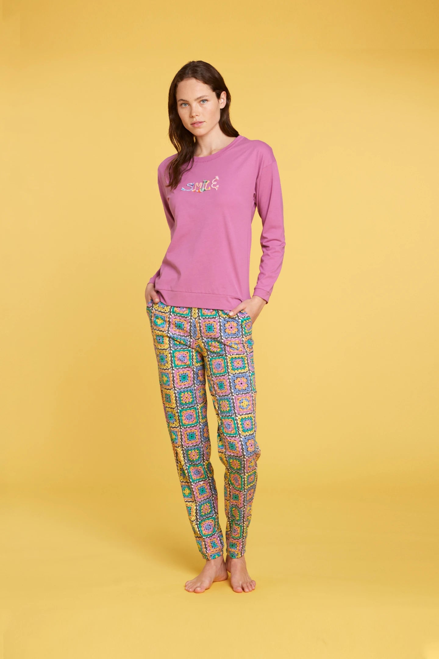 Pigiama Donna Lungo in Cotone NOI DI NOTTE - Crochet