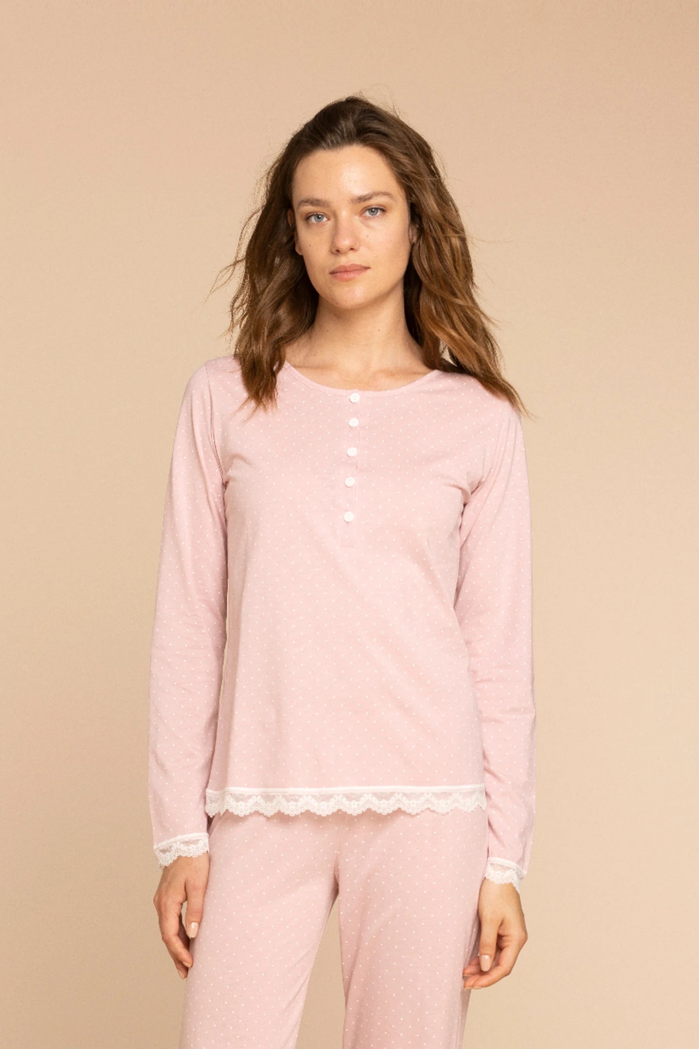Pigiama Donna Lungo in Cotone NOI DI NOTTE - Paris Pois