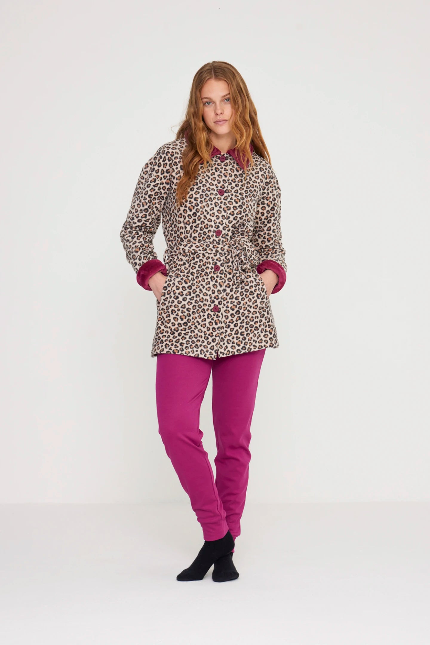 Vestaglia Donna in Pile con Bottoni NOI DI NOTTE - Sleep