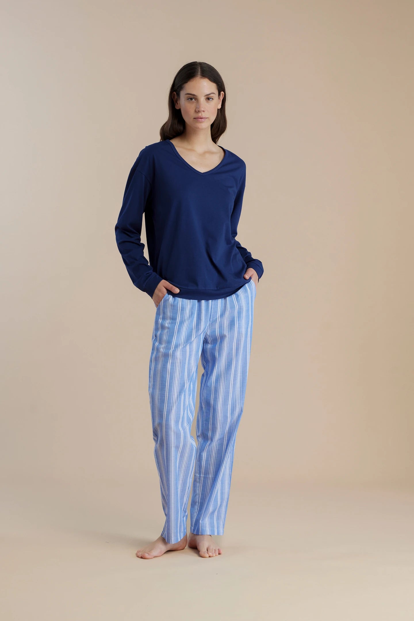 Pigiama Donna Lungo in Cotone NOI DI NOTTE - Stripes