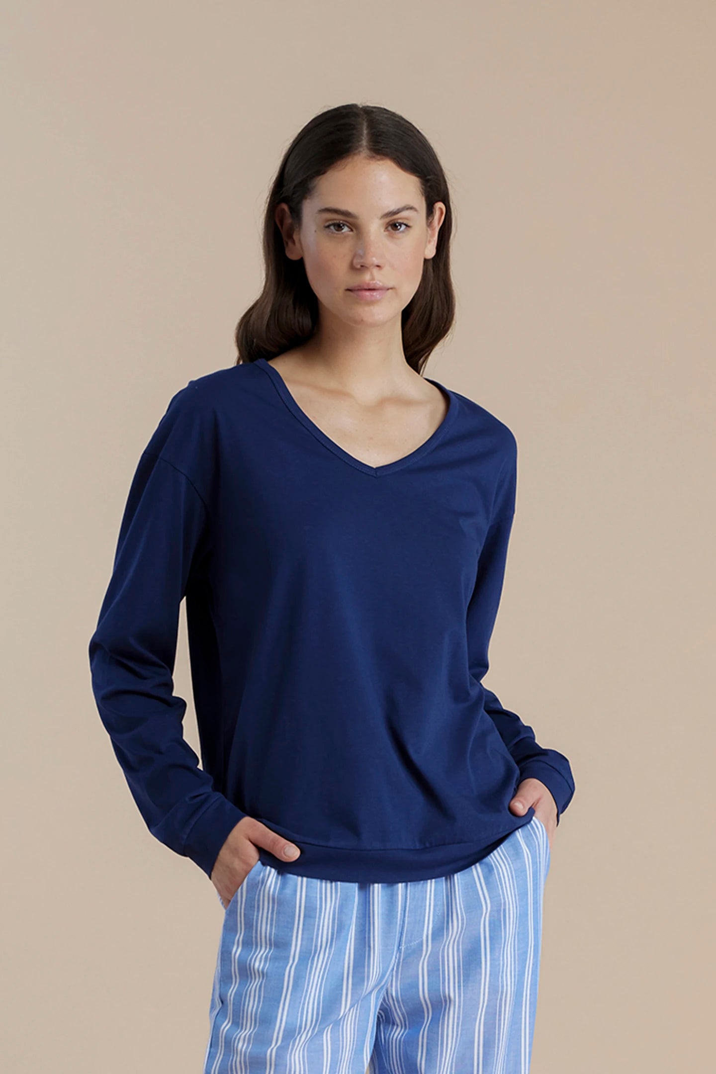Pigiama Donna Lungo in Cotone NOI DI NOTTE - Stripes