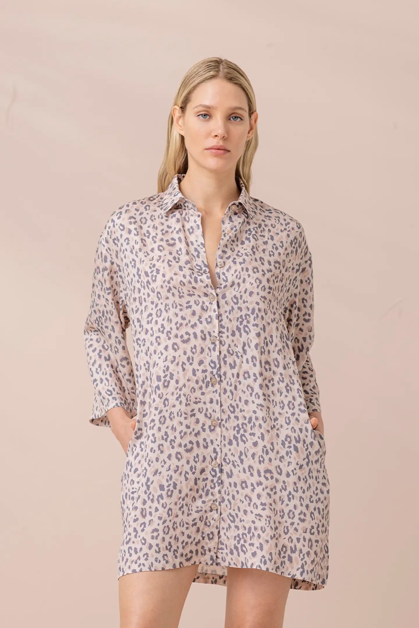 Abito Chemisier in Viscosa  NOI DI NOTTE - Leopard