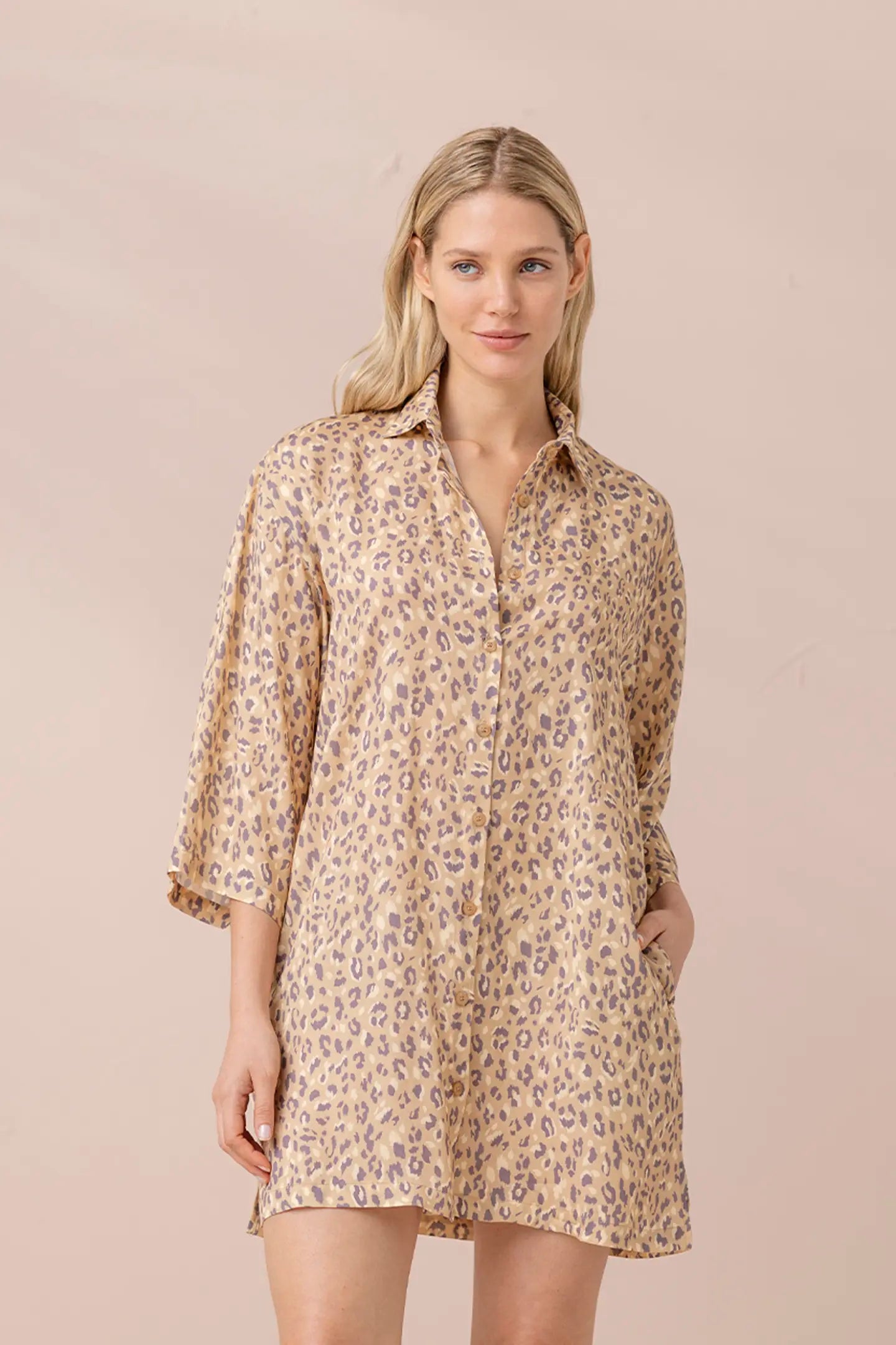 Abito Chemisier in Viscosa  NOI DI NOTTE - Leopard
