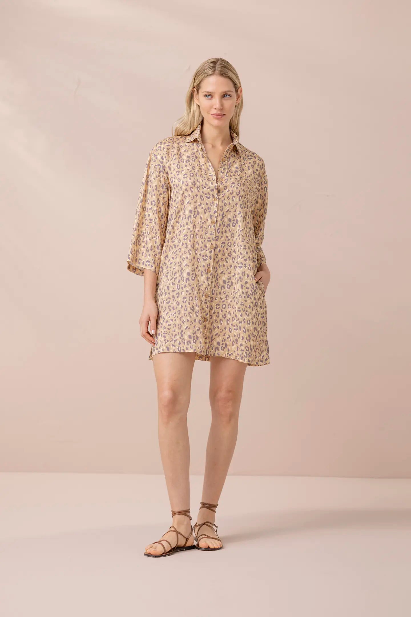 Abito Chemisier in Viscosa  NOI DI NOTTE - Leopard