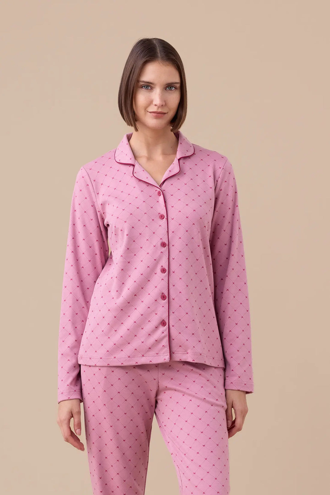 Pigiama Donna caldo cotone NOI DI NOTTE - Cuoricini