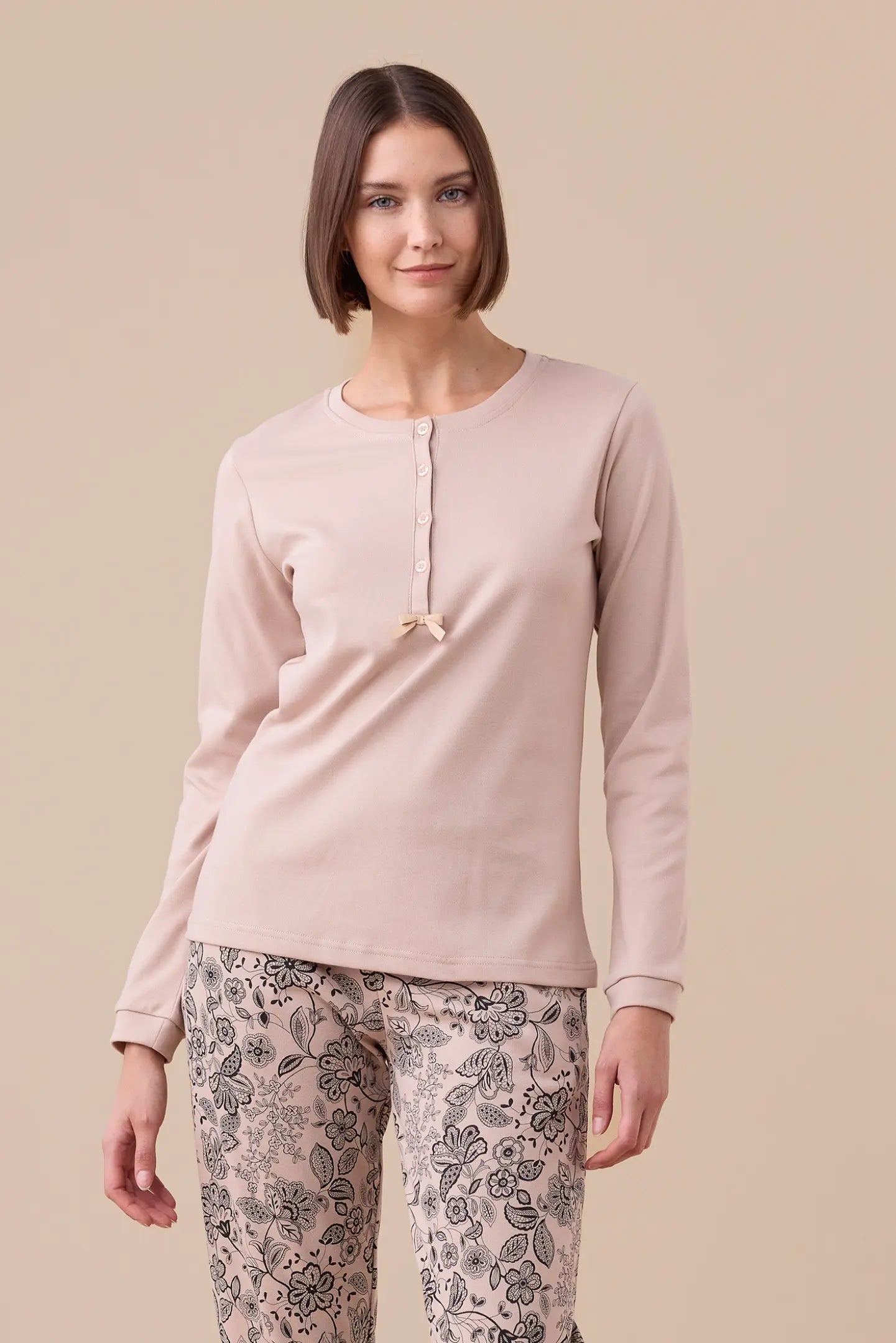 Pigiama donna caldo cotone NOI DI NOTTE - Trim