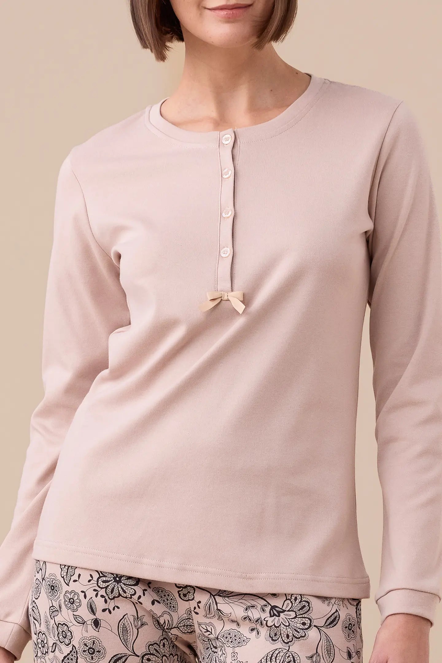 Pigiama donna caldo cotone NOI DI NOTTE - Trim