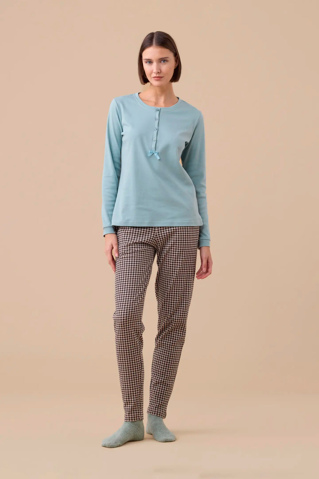 Pigiama donna caldo cotone NOI DI NOTTE - Trim