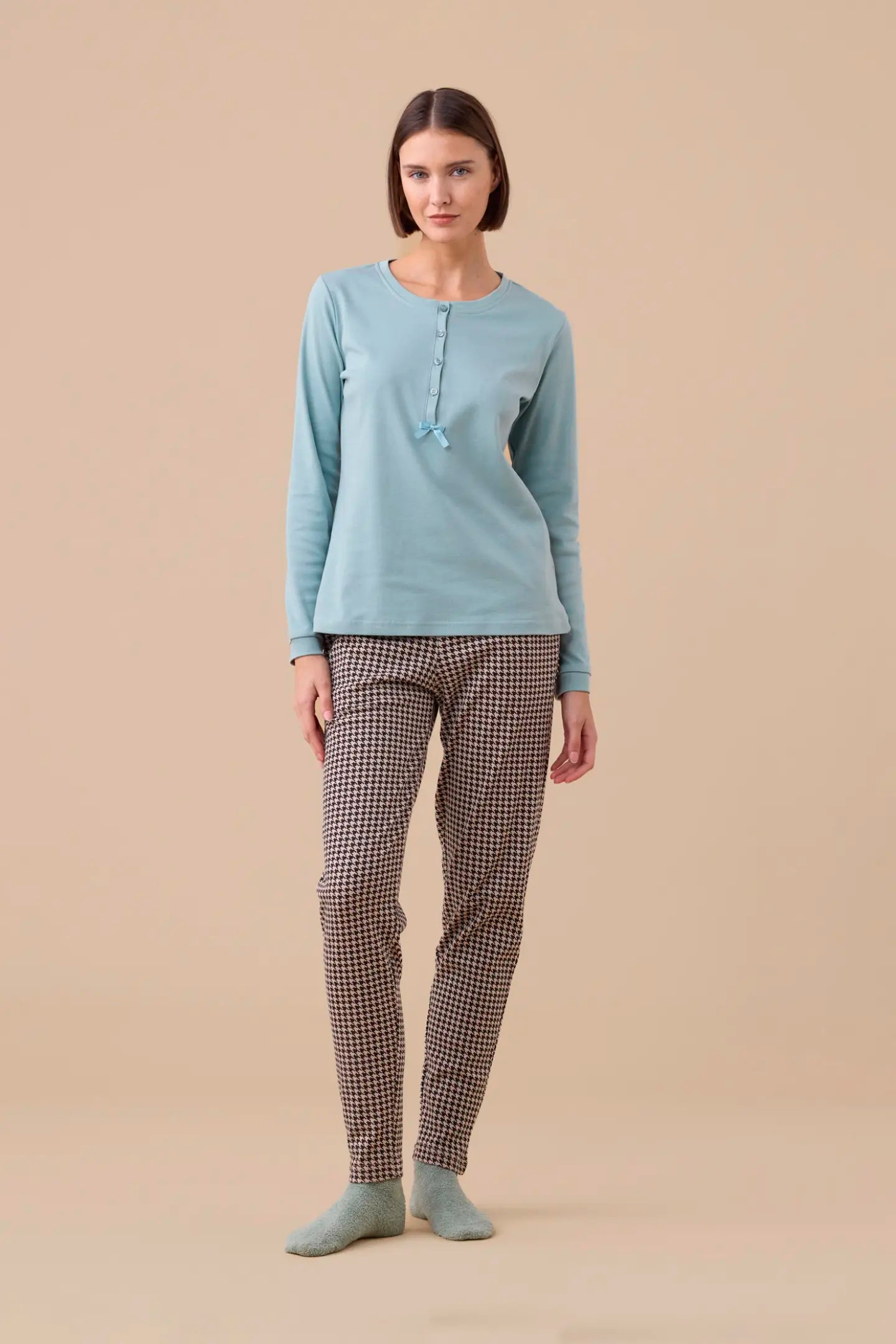 Pigiama donna caldo cotone NOI DI NOTTE - Trim