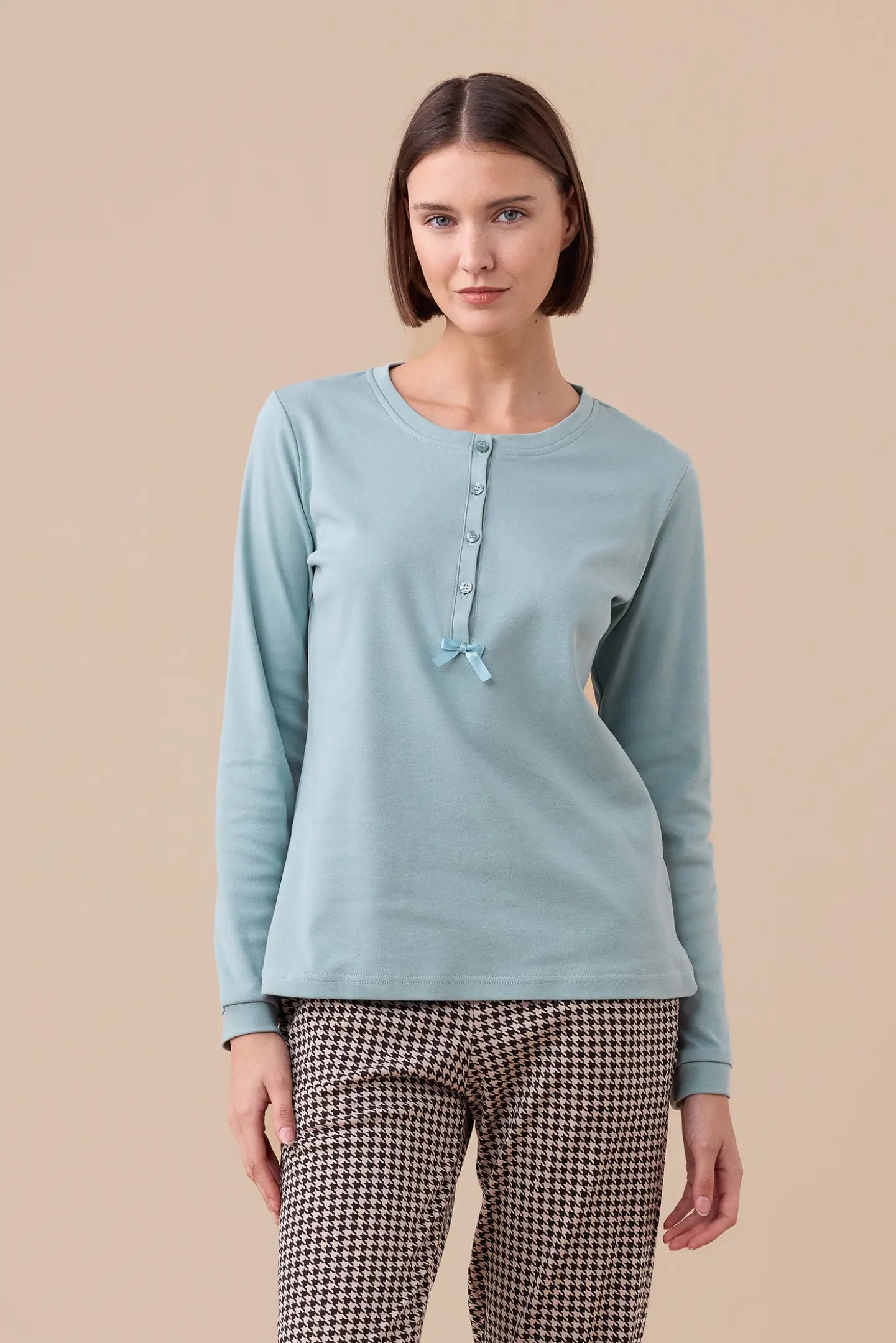 Pigiama donna caldo cotone NOI DI NOTTE - Trim