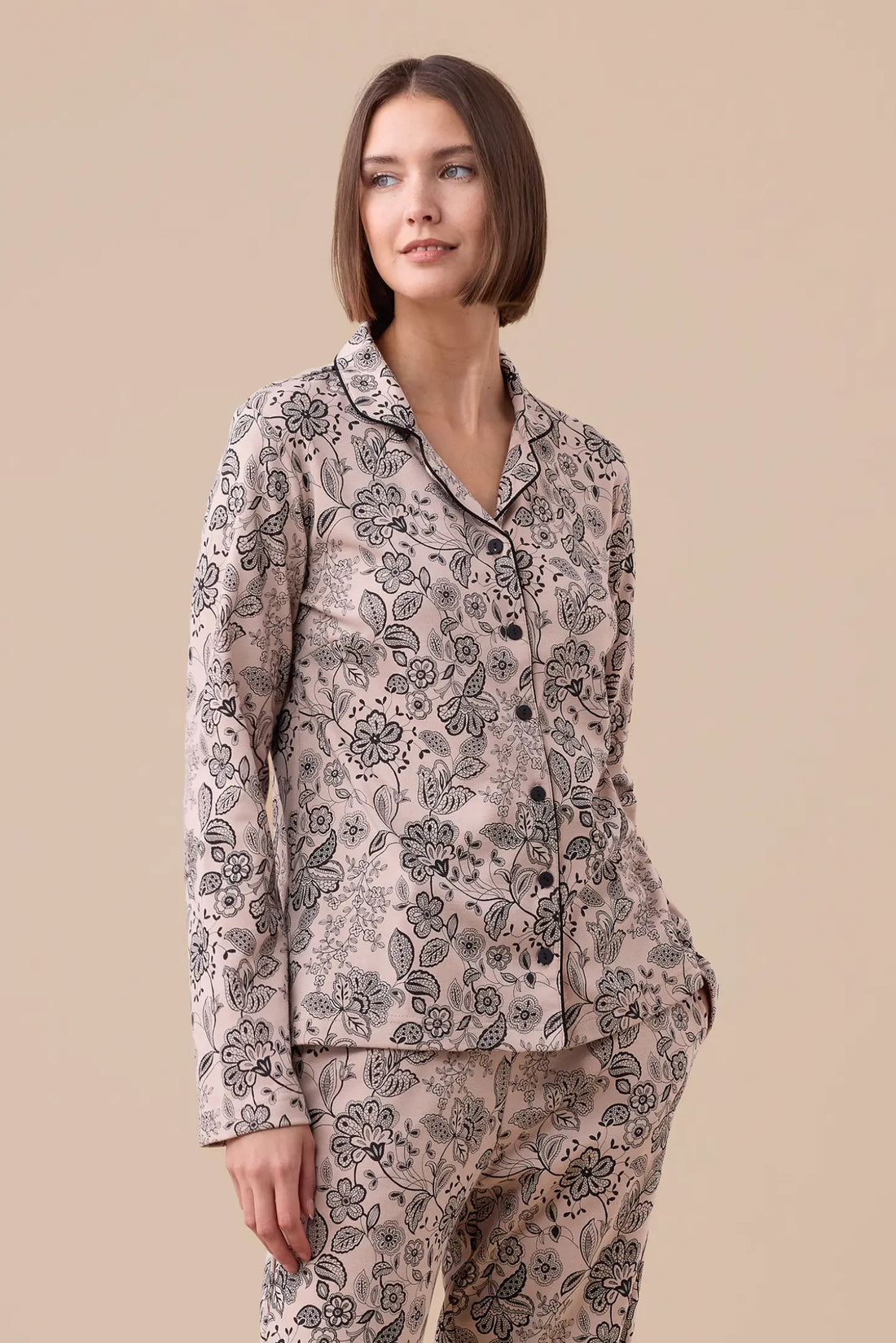 Pigiama donna caldo cotone NOI DI NOTTE - Poule