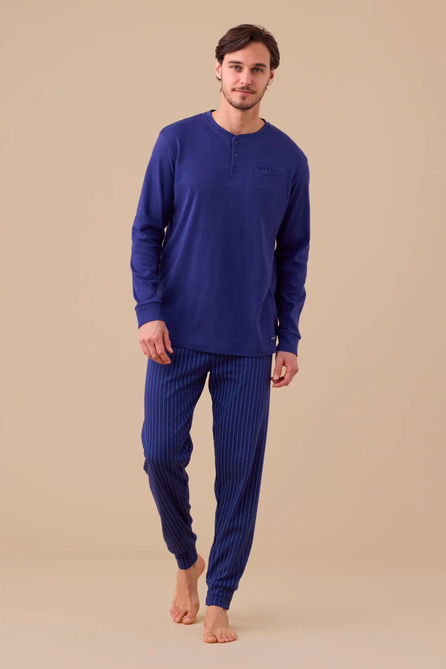 Pigiama uomo caldo cotone NOI DI NOTTE - Stripes