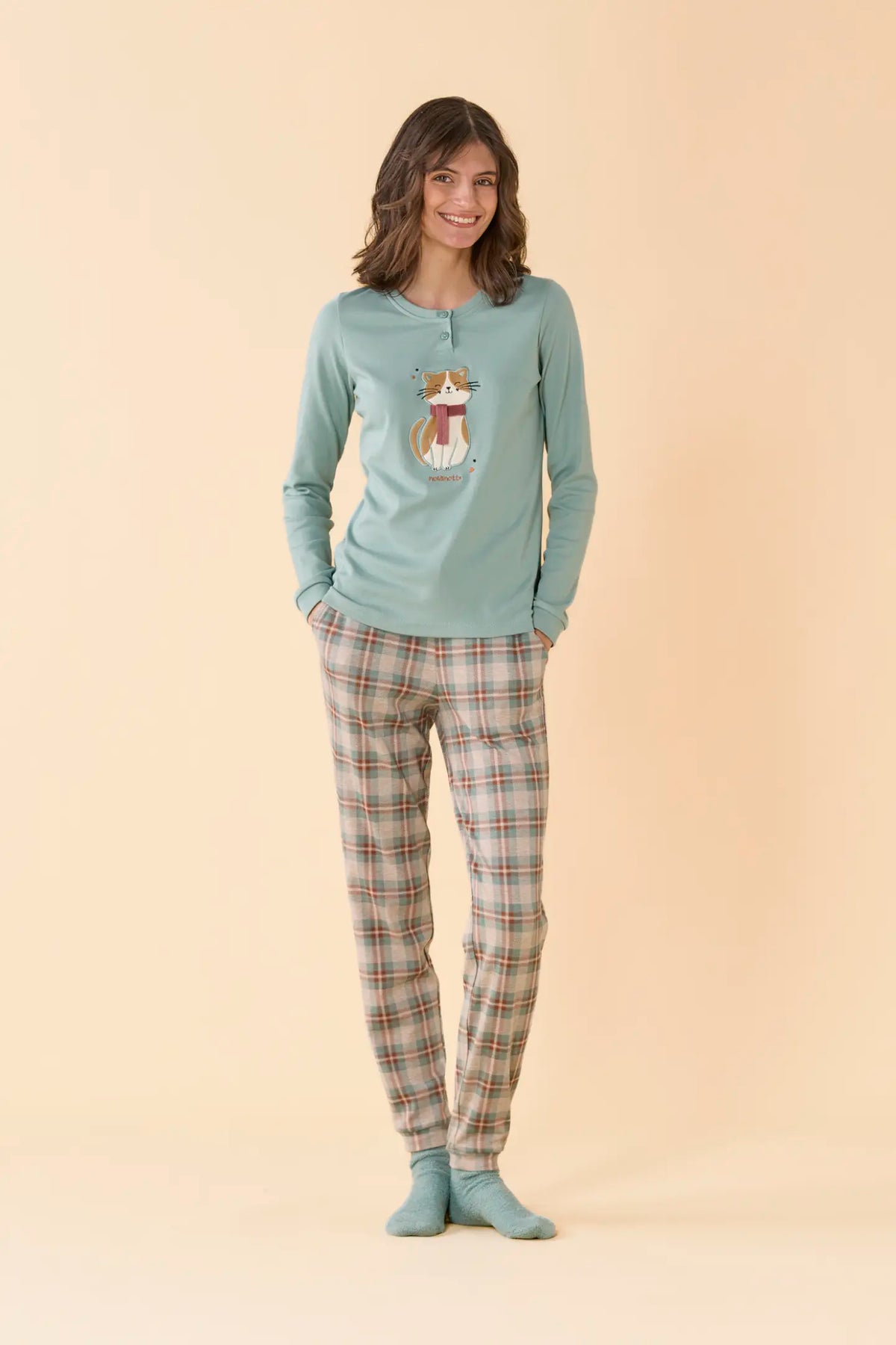 Pigiama Donna caldo cotone NOI DI NOTTE - Funny & Tartan