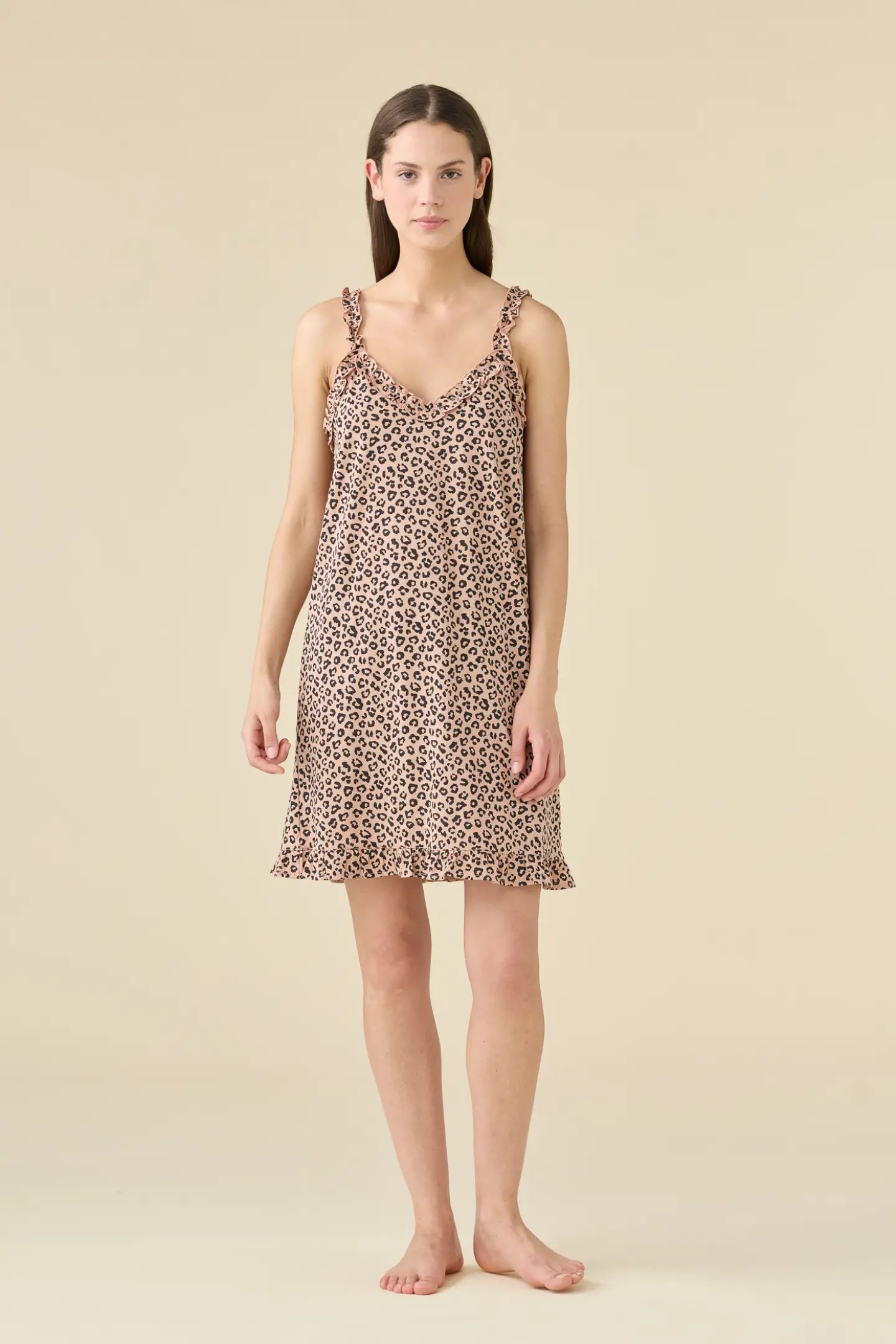 Camicia da Notte con Bretellina in Cotone NOI DI NOTTE - Animalier Lover