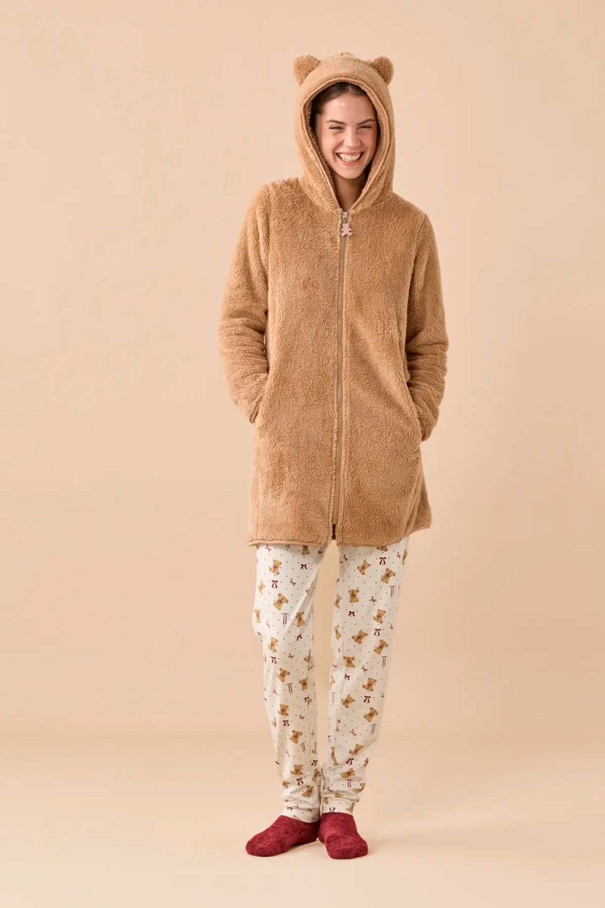Vestaglia Donna in Ecopelliccia Teddy NOI DI NOTTE - Funny & Tartan