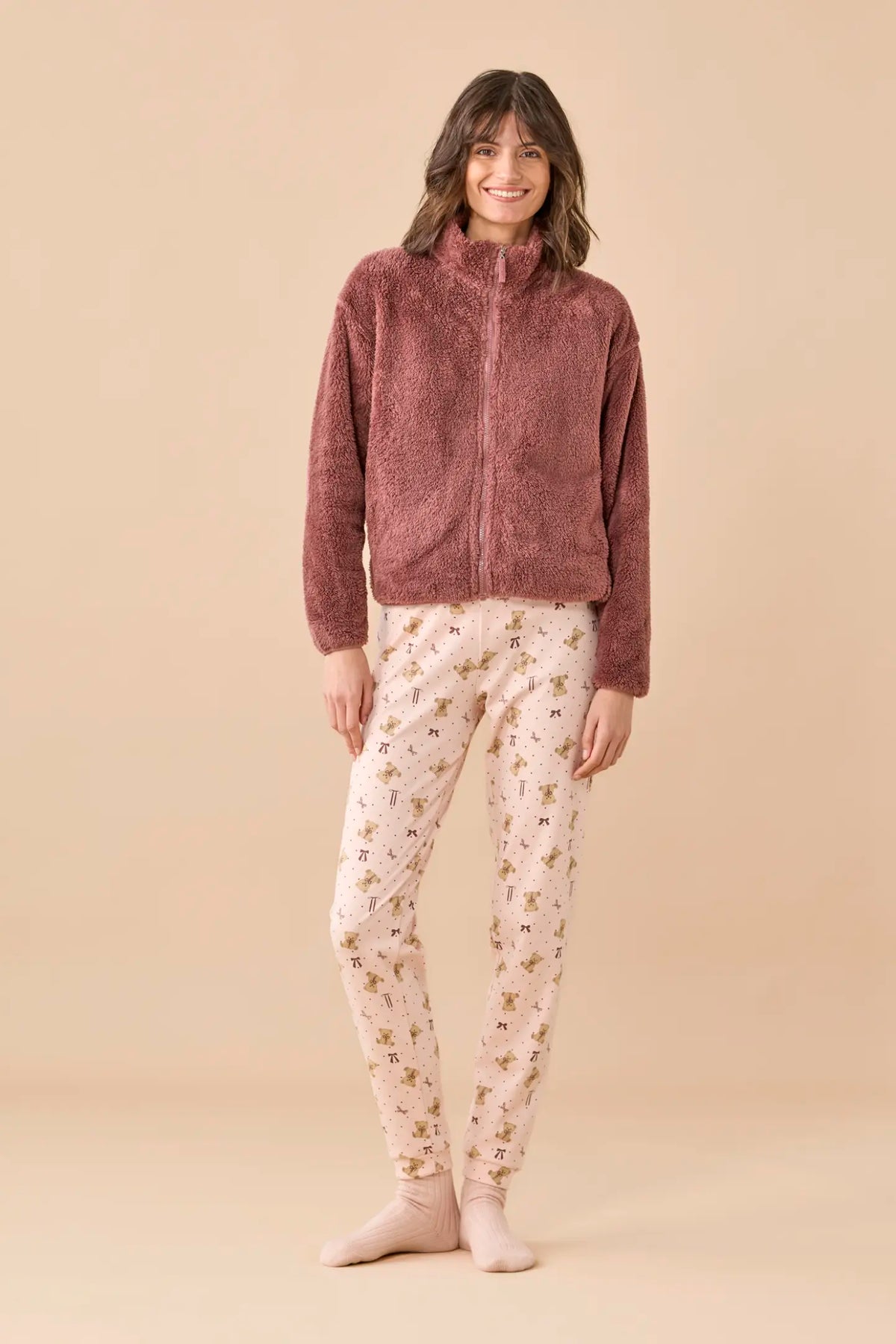 Giacca vestaglia donna in Ecopelliccia NOI DI NOTTE - Funny & Tartan