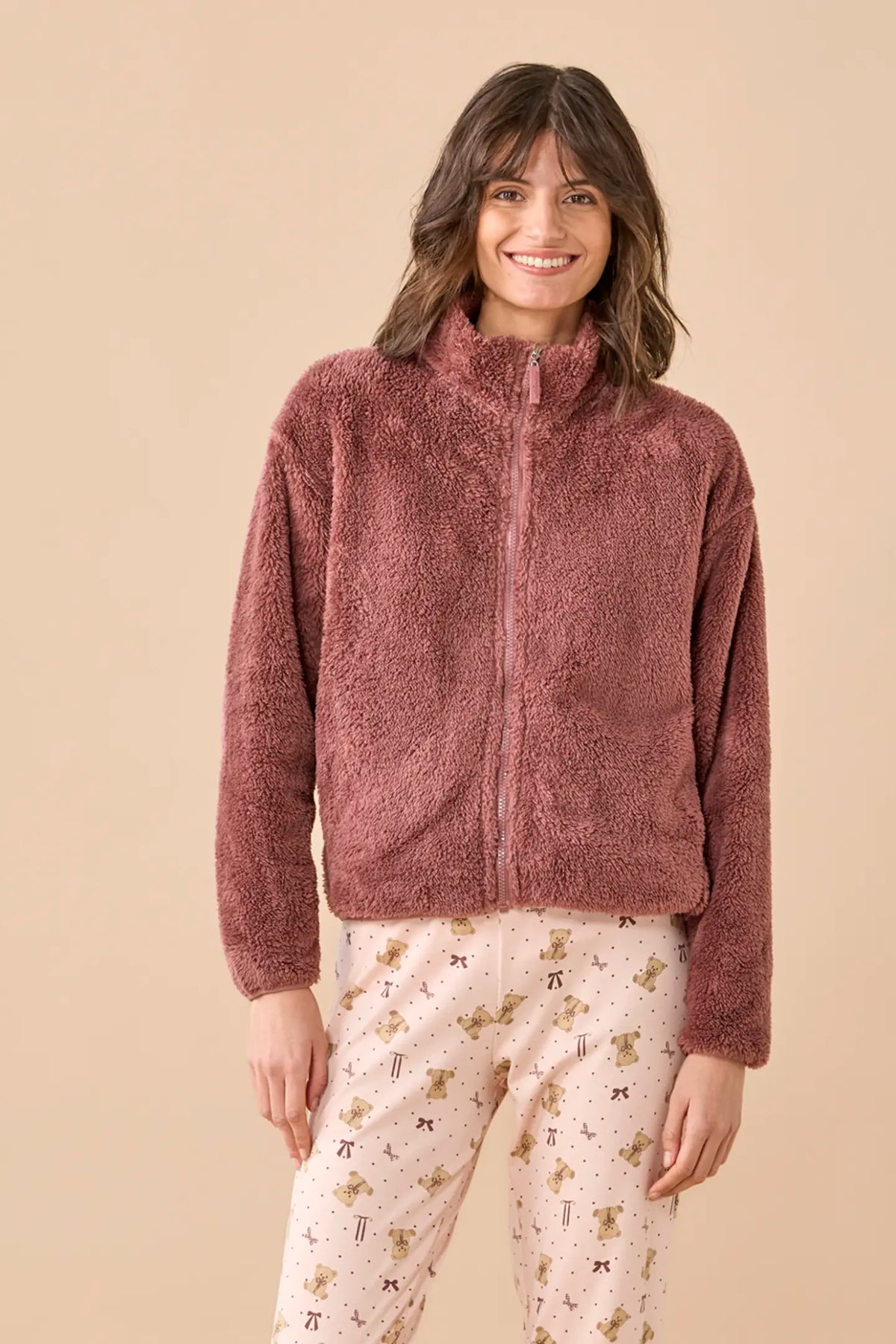 Giacca vestaglia donna in Ecopelliccia NOI DI NOTTE - Funny & Tartan
