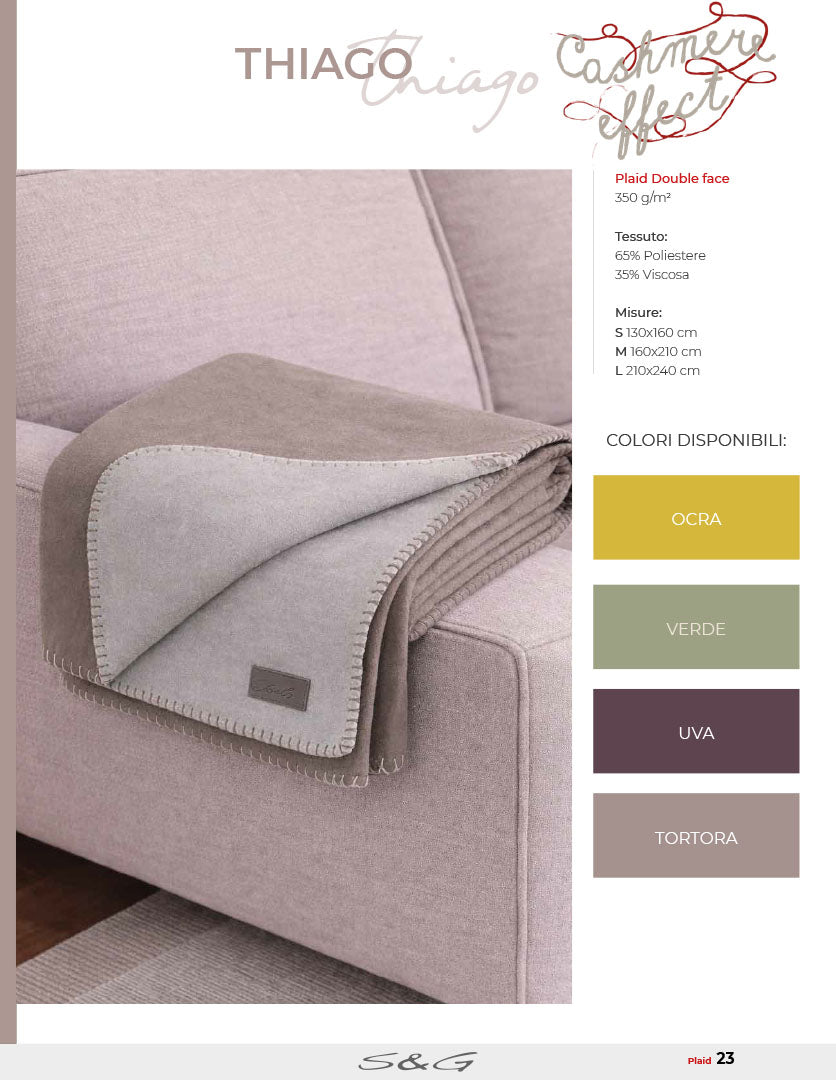Plaid in Pile tinta unita Matrimoniale Double Color - Thiago