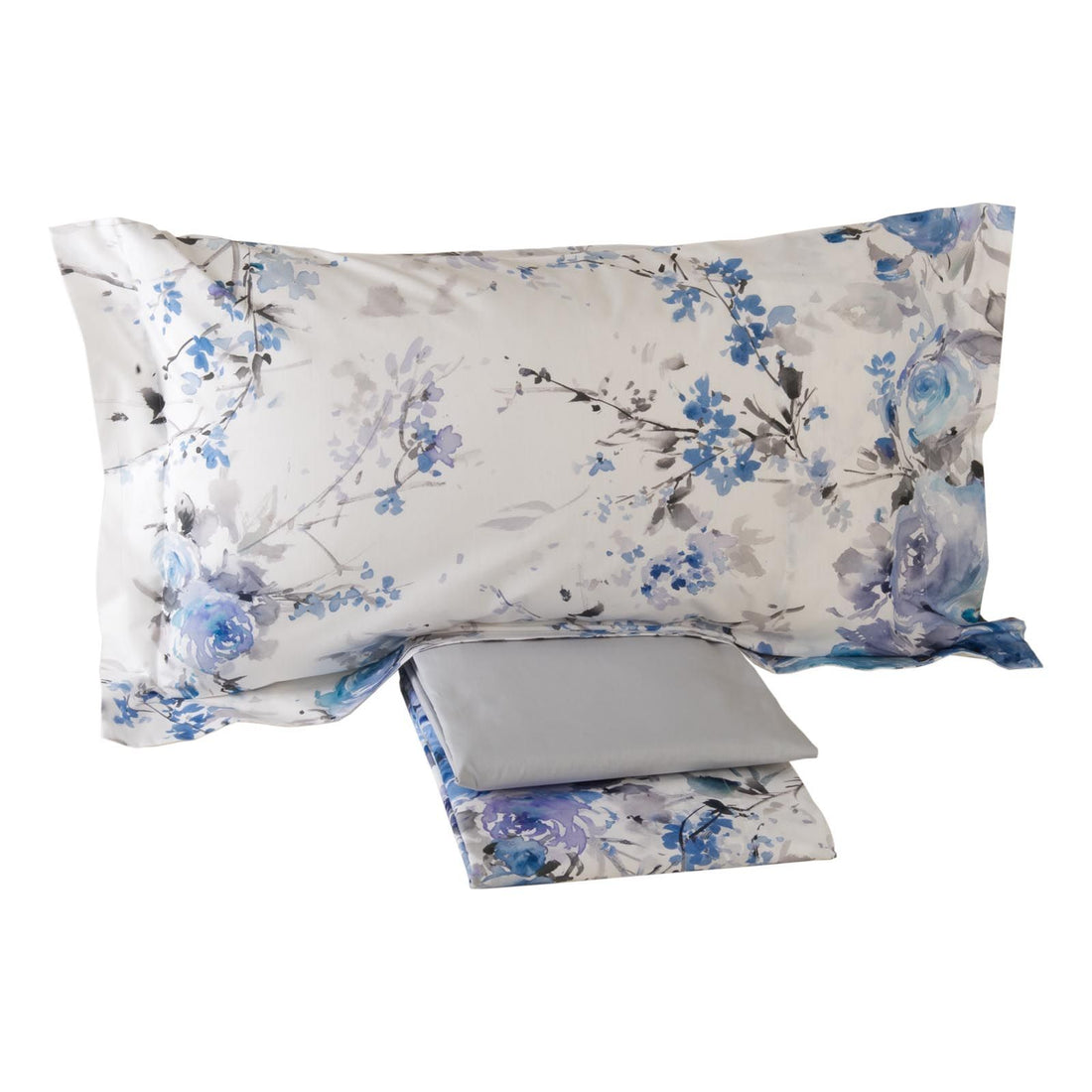Parure Copripiumino MIRABELLO Emporium - Rami di Rose Azzurro