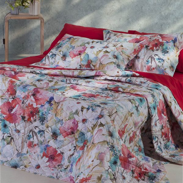 Parure Copripiumino MIRABELLO Emporium - Acquarello Rosso