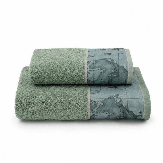 Coppia Asciugamani 1+1 in Spugna con Beauty ALVIERO MARTINI 1^ CLASSE - Tartan Green