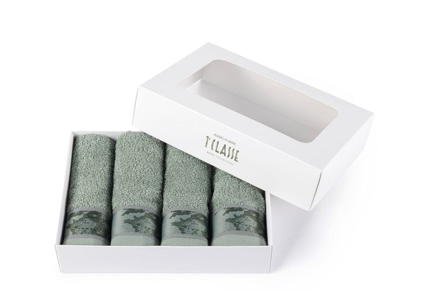 Set Scatola 4 Lavette in spugna ALVIERO MARTINI 1^ CLASSE - Tartan Green