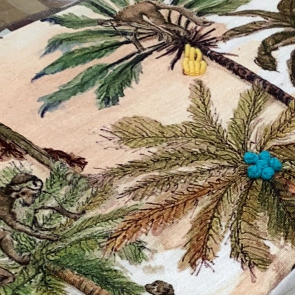 Cuscino con Ricami ed Appliocazioni BLANC MARICLO' - Tropical