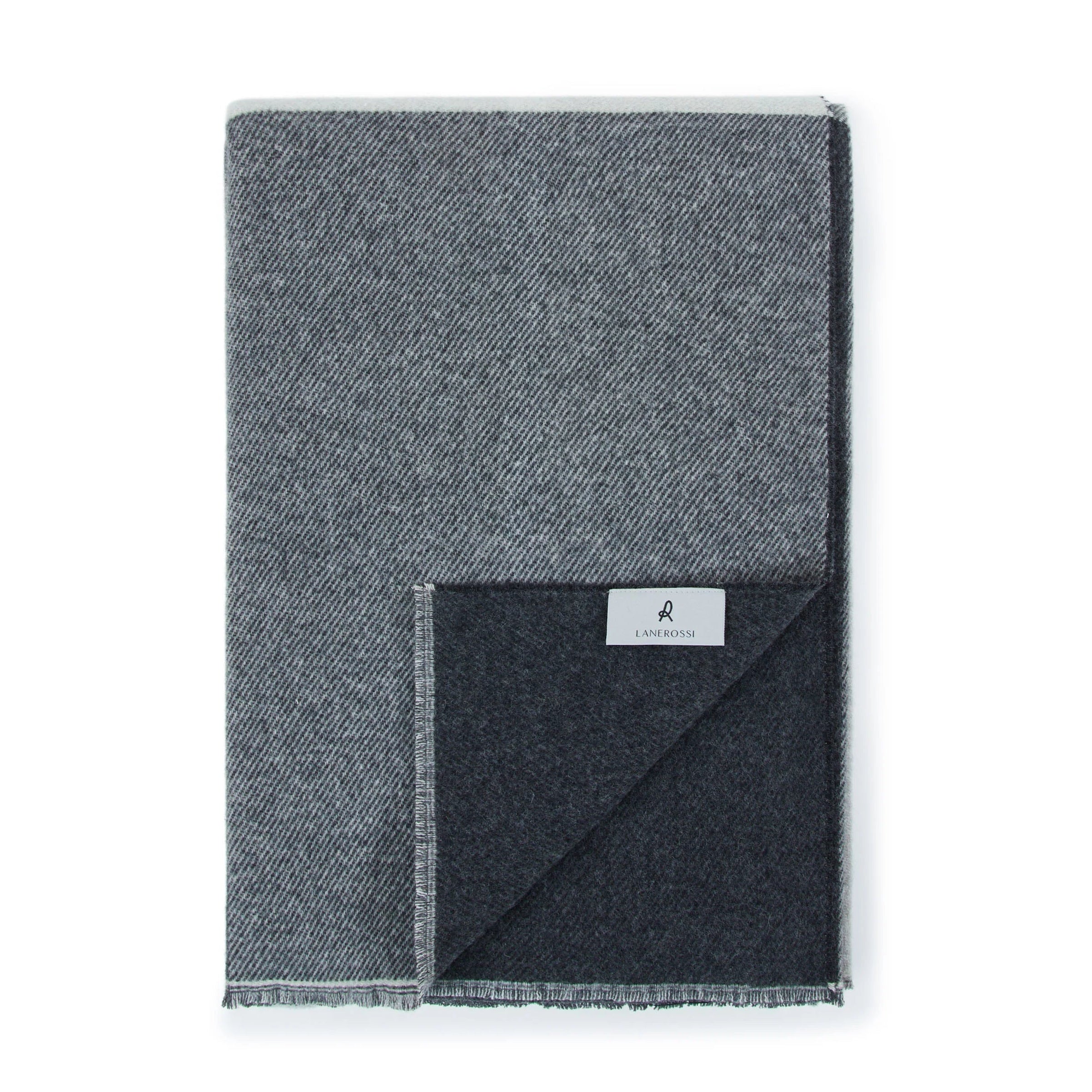 Plaid in Lana Merinos e Cashmere LANEROSSI - Ascot Grigio