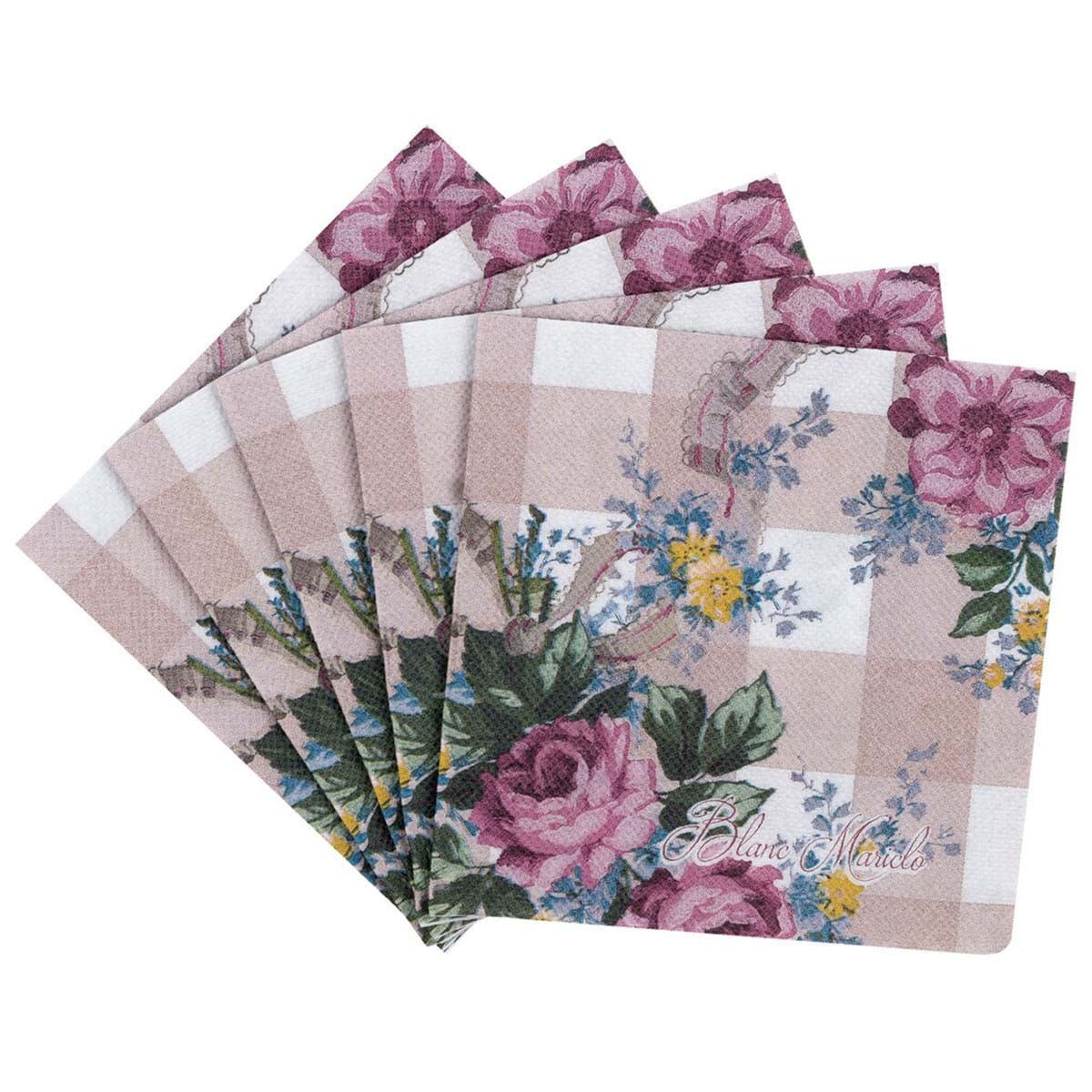 Set of 30 BLANC MARICLO' Paper Napkins - Delirio Fiorito