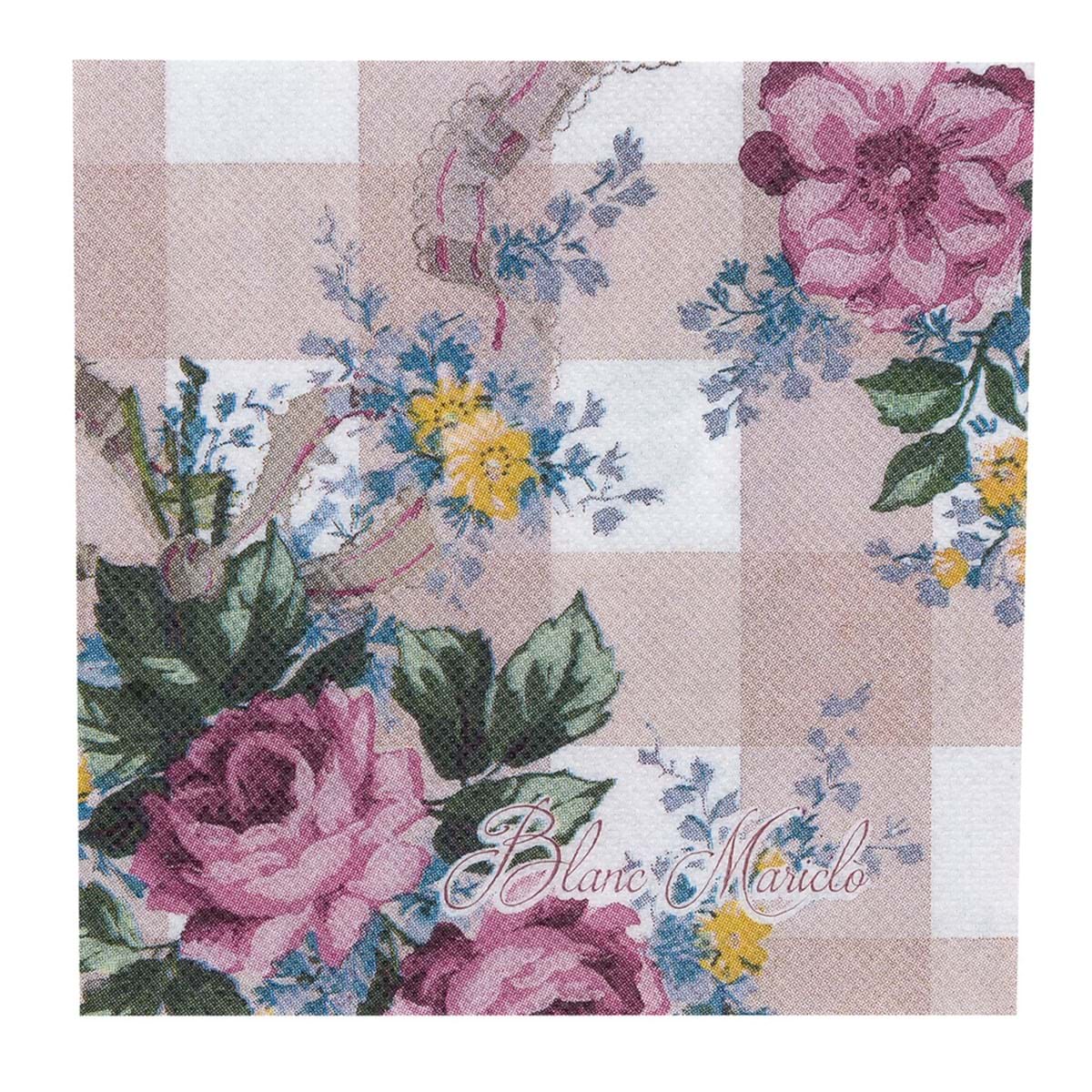 Set of 30 BLANC MARICLO' Paper Napkins - Delirio Fiorito