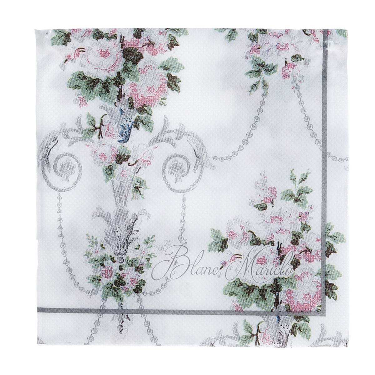 Set of 30 BLANC MARICLO' Paper Napkins - Vintage Floral
