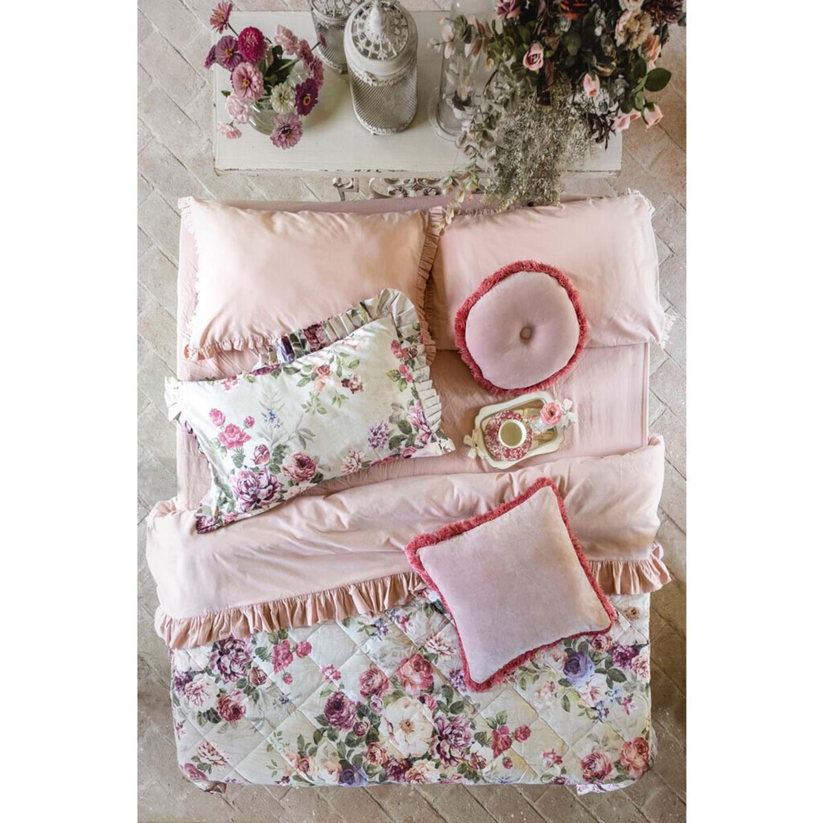 Quilted bedspread with 2 pillowcases BLANC MARICLO' - Splendor